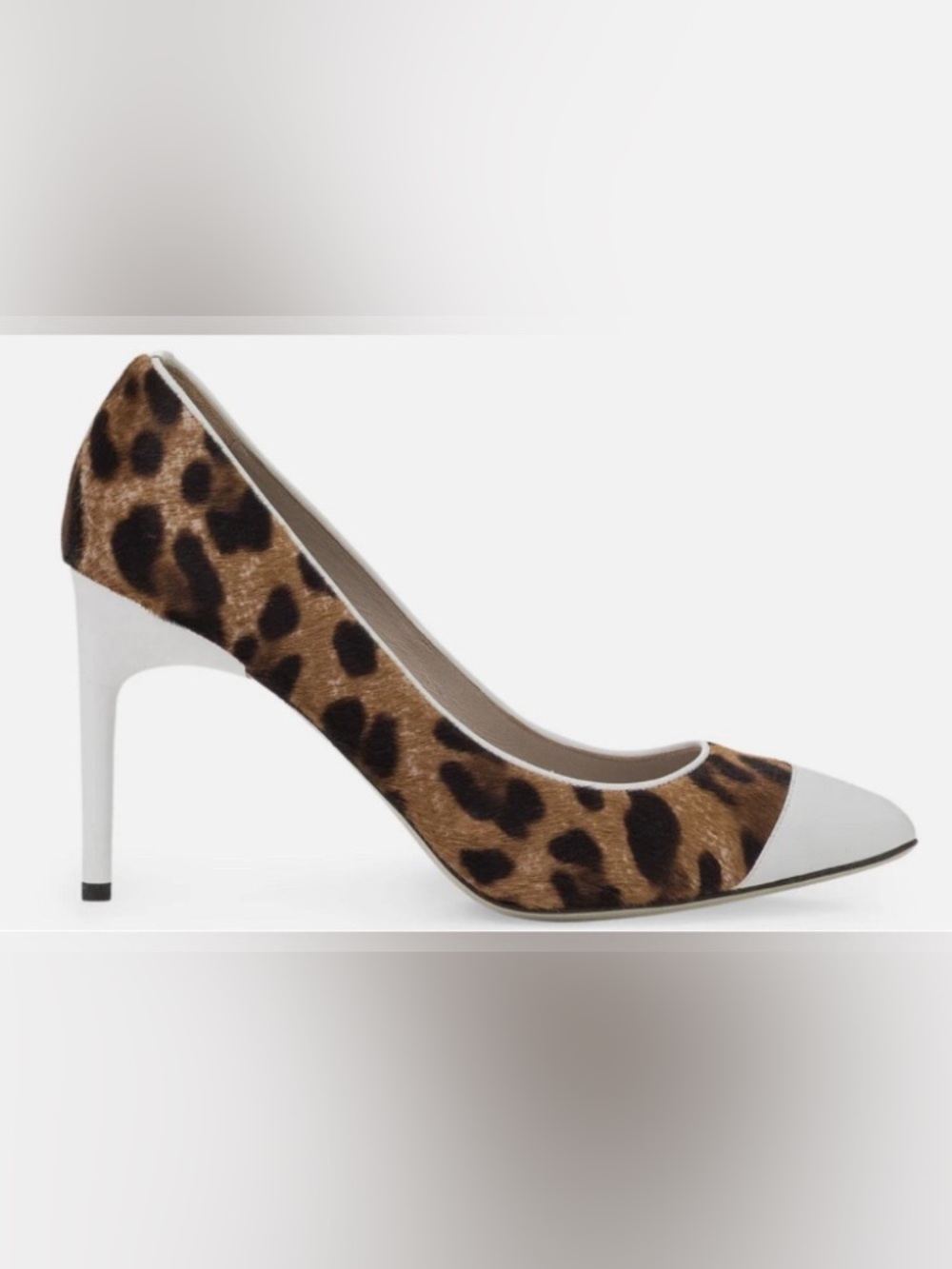 EU 38 Jason Wu leopard pony hair & white leather heel pumps (US size 7.5 - 8)